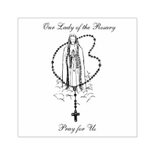 Catholic Virgin Mary Holy Rosary Religious Fatima Rubber Stamp