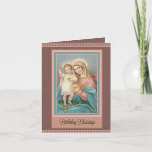 Catholic Virgin Mary Jesus Birthday Note Card