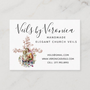 Catholic Virgin Mary Jesus Cross Religious Business Card