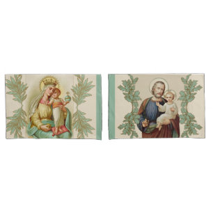 Catholic Virgin Mary Jesus St. Joseph Religious Pillowcase