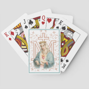 Catholic Virgin Mary Marian Cross Religious Playing Cards