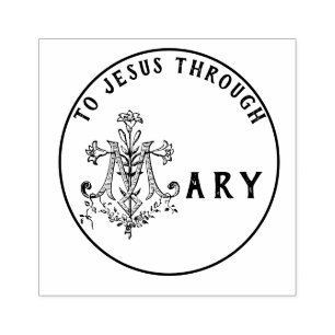 Catholic Virgin Mary Marian Symbol Rubber Stamp