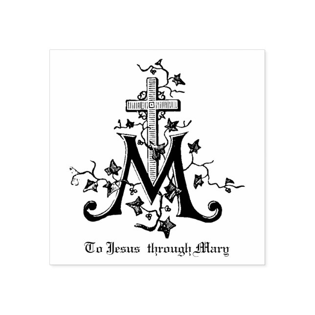 Catholic Virgin Mary Marian Symbol Rubber Stamp (Imprint)