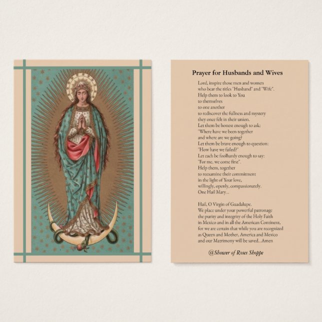 Catholic Virgin Mary Prayer Husbands & Wives (Front & Back)