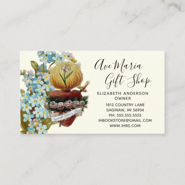 Catholic Virgin Mary Religious Christian Business  Business Card (Front)
