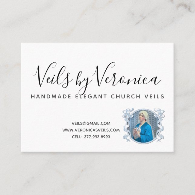 Catholic Virgin Mary Religious Christian Business Card (Front)