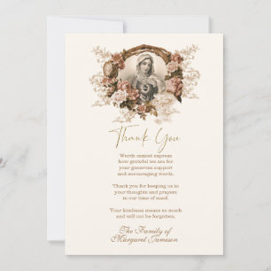 Catholic Virgin Mary Religious Condolence  Thank Y Thank You Card