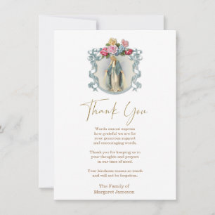 Catholic Virgin Mary Religious Condolence Thank Yo You Card