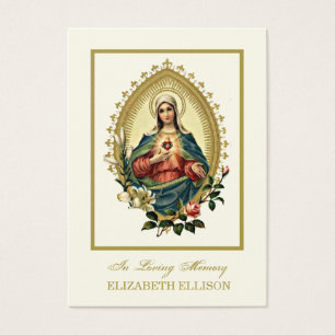 Catholic Virgin Mary Religious Funeral Prayer Card