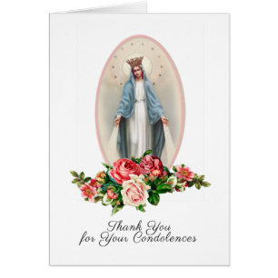 Catholic Virgin Mary Religious Funeral Thank You