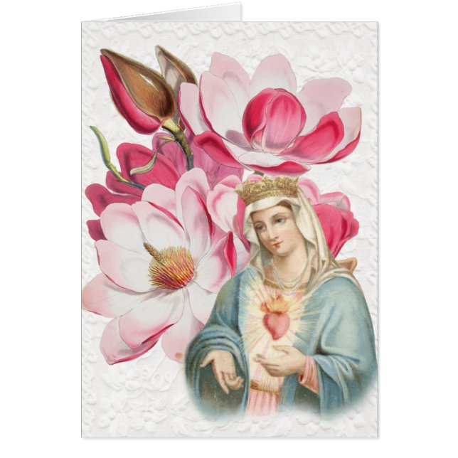 Catholic Virgin Mary Religious Roses Lace (Front)