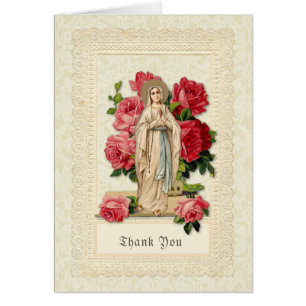 Catholic Virgin Mary Rosary  Funeral Thank You
