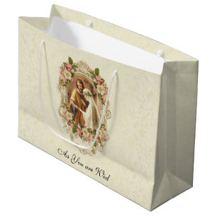 Catholic Virgin Mary & St. Joseph Vintage Wedding Large Gift Bag
