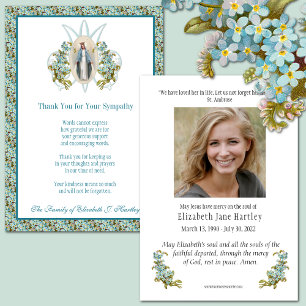 Catholic Virgin Mary Sympathy Funeral Thank You Card
