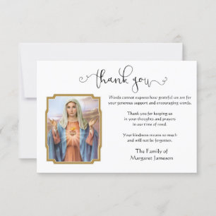 Catholic Virgin Mary Thank You Condolence