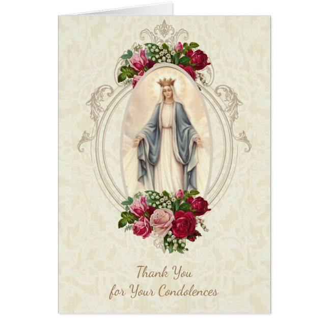 Catholic Virgin Mary Thank You  Funeral Prayer (Front)
