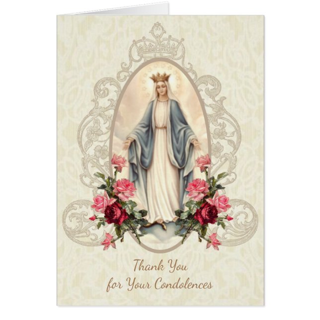 Catholic Virgin Mary Thank You  Funeral Prayer (Front)