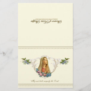 Catholic Virgin Mary Vintage Religious Floral