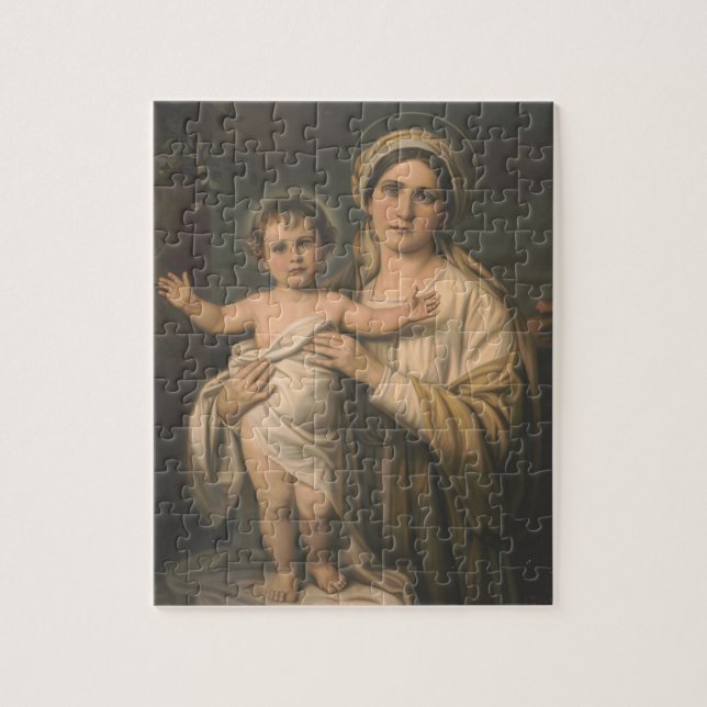 Catholic Virgin Mother Mary Jesus Religious Jigsaw Puzzle (Vertical)