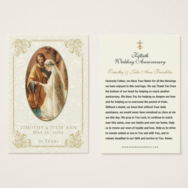 Catholic Wedding Anniversary Prayer Card (Front & Back)