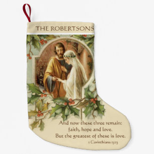 Catholic Wedding Blessed Virgin Mary St. Joseph Small Christmas Stocking