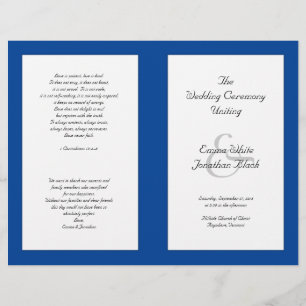 Catholic Wedding Ceremony Folded Program Template