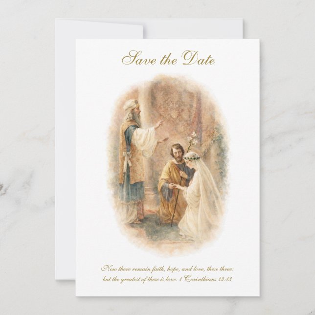 Catholic Wedding Elegant Save the Date (Front)