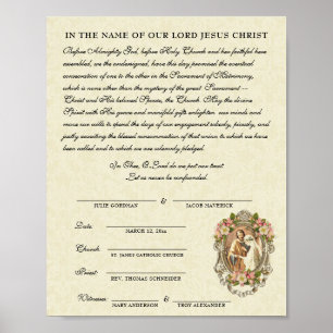 Catholic Wedding Engagement Betrothal Promise Poster