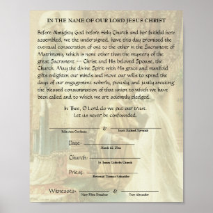 Catholic Wedding Engagement Betrothal Promise Poster