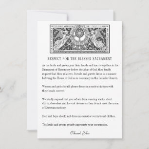 Catholic Wedding Etiquette Card