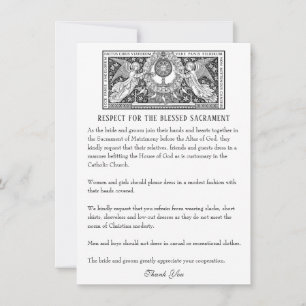 Catholic Wedding Etiquette Card