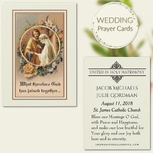 Catholic Wedding Favour  Bride Groom Holy Cards