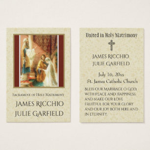 Catholic Wedding Favour Holy Card Bride Groom
