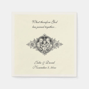 Catholic Wedding Favour Holy Family Ecru Napkins