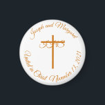 Catholic Wedding Favour Magnet<br><div class="desc">Catholic Wedding Favour Magnet design features the Catholic IHS symbol displayed over a cross as centre design. (IHS is the symbol for Christ in the Catholic Church) Your text appears in a circular fashion as border. Design is very pleasing to the eye, and makes for a delightful wedding favour. Designed...</div>