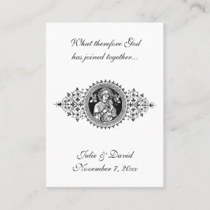 Catholic Wedding Favour Virgin Mary Remembrance    Business Card