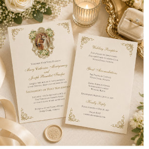 Catholic Wedding Heirloom Nuptial Mass Invitation
