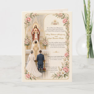 Catholic Wedding Invitation Sacred Heart