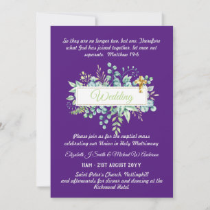 Catholic Wedding Invitations Botanical Greenery