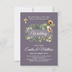Catholic Wedding Invitations Floral Elegant Modern