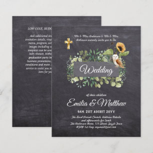 Catholic Wedding Invitations Floral Elegant Modern