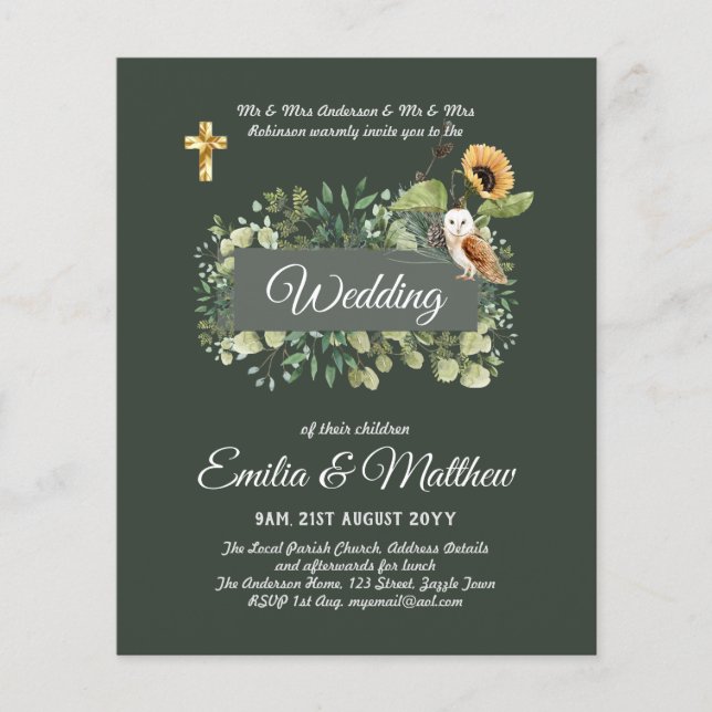 Catholic Wedding Invitations Floral Elegant Modern Flyer (Front)