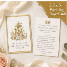 Catholic Wedding Marian Monogram Prayer Favour