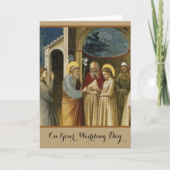 Catholic Wedding Marriage Engagement Bride Groom Card (Front)