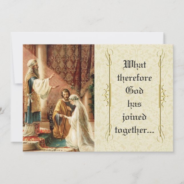 Catholic Wedding Mary Joseph Lace Invitation (Front)