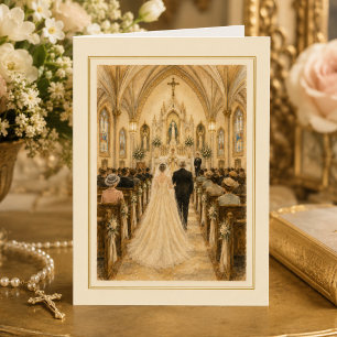 Catholic Wedding Mass Congratulations Card