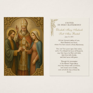 Catholic Wedding Prayer Card Betrothal 