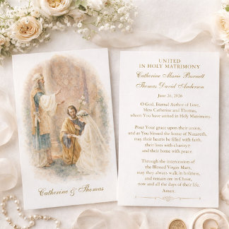 Catholic Wedding Prayer Card Betrothal 