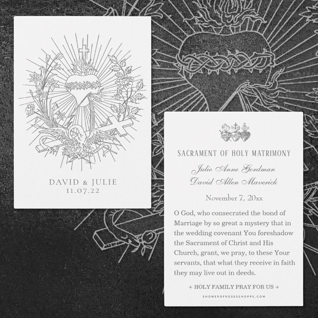  Catholic Wedding Prayer Card Sacred Heart (Catholic Wedding Prayer card of the Sacred Heart of Jesus)