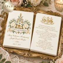 Catholic Wedding Prayer Card with Marian Monogram